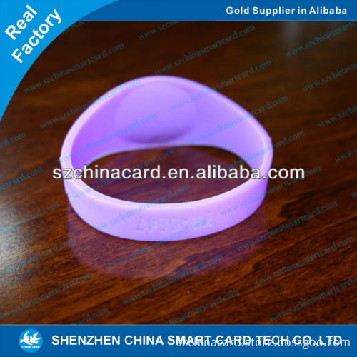 13.56MHz Contactless Silicone custom rfid wristbands